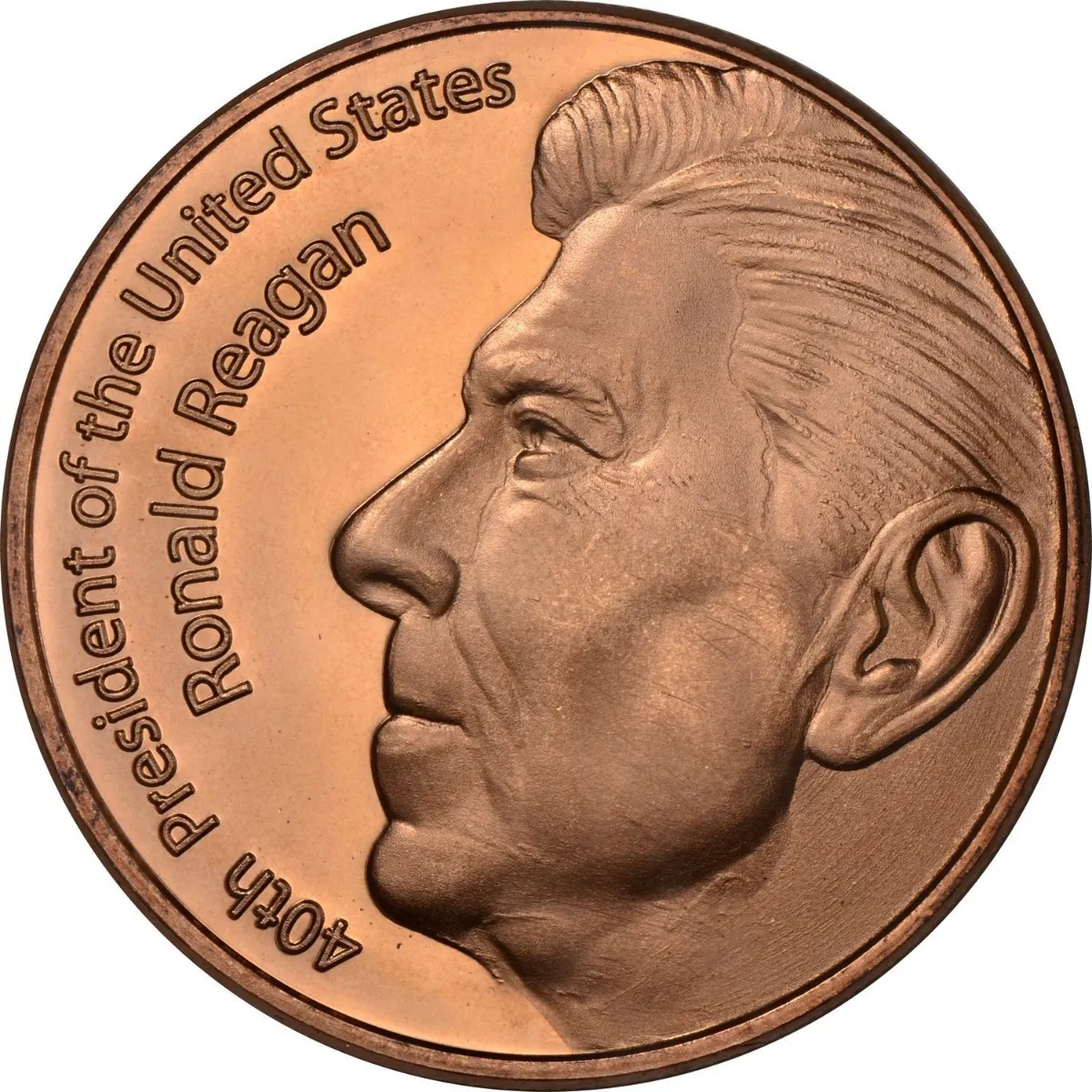 Robmar-USA-Moneda De Cobre Puro 24k 0,999-N°607-Ronald Reegan