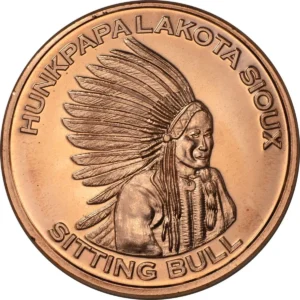 Robmar-USA-Moneda De Cobre Puro 24k 0,999-N°599-Hunkpapalakota Sioux