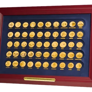 Robmar-USA-Cuadro Excibidor Con los 50 Quarter Bañados En Oro-Estados