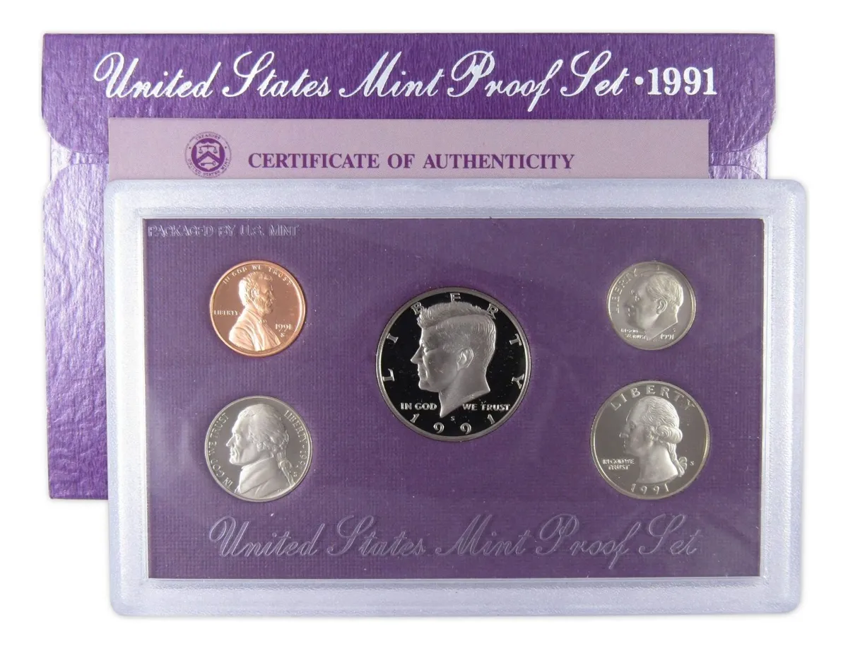 Robmar-USA-Estuche Con Emisión-5 Del Año 1991(s)-Proof-(brillo espejo)