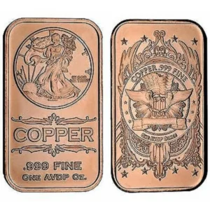 Robmar-USA-Lingote De 1 Onza De Cobre Puro 24k 0,999-Eagle-Con Cápsula Protectora