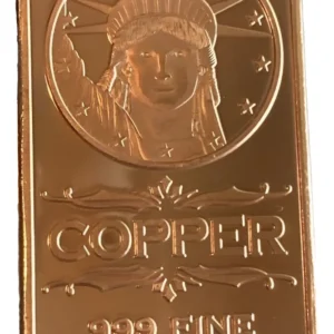 Robmar-USA-Lingote De 1 Onza De Cobre Puro 24k 0,999-Estatua De La Libertad-Con Cápsula Protectora
