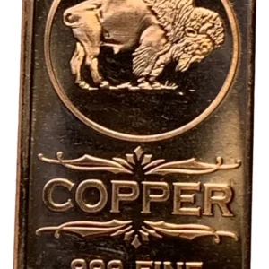 Robmar-USA-Lingote De 1 Onza De Cobre Puro 24k 0,999-Búfalo-Con Cápsula Protectora