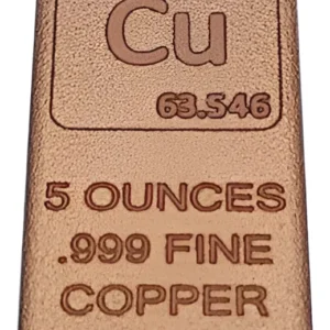 Robmar-USA-Lingote De 5 Onzas Cobre Puro 24k.0,999-Novedad C.U.