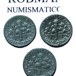 Robmar-USA-Lote De 3 Monedas De 10 Cents (dimes)-1972 Al 1974