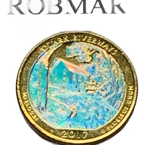 Robmar-USA-Quarter Bañado En Oro 24k Y Oleo-2017-Ozark Riverways