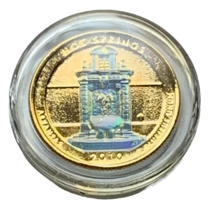 Robmar-USA-Quarter Bañado En Oro 24k Y Oleo-2010-Hot Springs