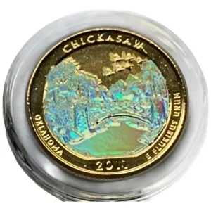 Robmar-USA-Quarter Bañado En Oro 24k Y Oleo-2011-Chickasaw