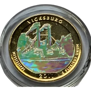 Robmar-USA-Quarter Bañado En Oro 24k Y Oleo-2011-Vicksburg