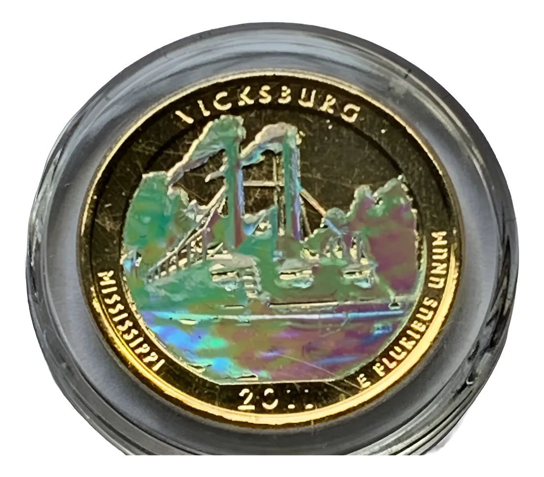 Robmar-USA-Quarter Bañado En Oro 24k Y Oleo-2011-Vicksburg