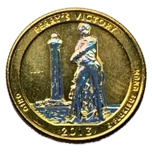 Robmar-USA-Quarter Bañado En Oro 24k Y Oleo-2013-Perrys Victory