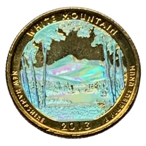 Robmar-USA-Quarter Bañado En Oro 24k Y Oleo-2013-White Mountain
