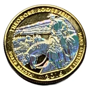 Robmar-USA-Quarter Bañado En Oro 24k Y Oleo-2016-Theodore Roosevelt
