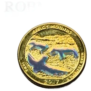 Robmar-USA-Quarter Bañado En Oro 24k Y Oleo-2017-Effigy Mounds