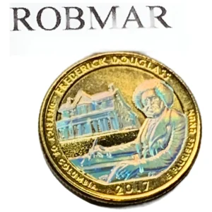 Robmar-USA-Quarter Bañado En Oro 24k Y Oleo-2017-Fred Douglas