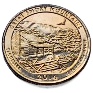 Robmar-USA-Quarter Bañado En Oro 24k-2014-N°21-Great Smoky Mountains