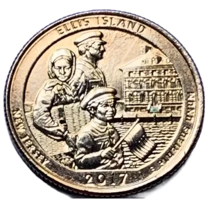 Robmar-USA-Quarter Bañado En Oro 24k-2017-N°39-Ellis Island