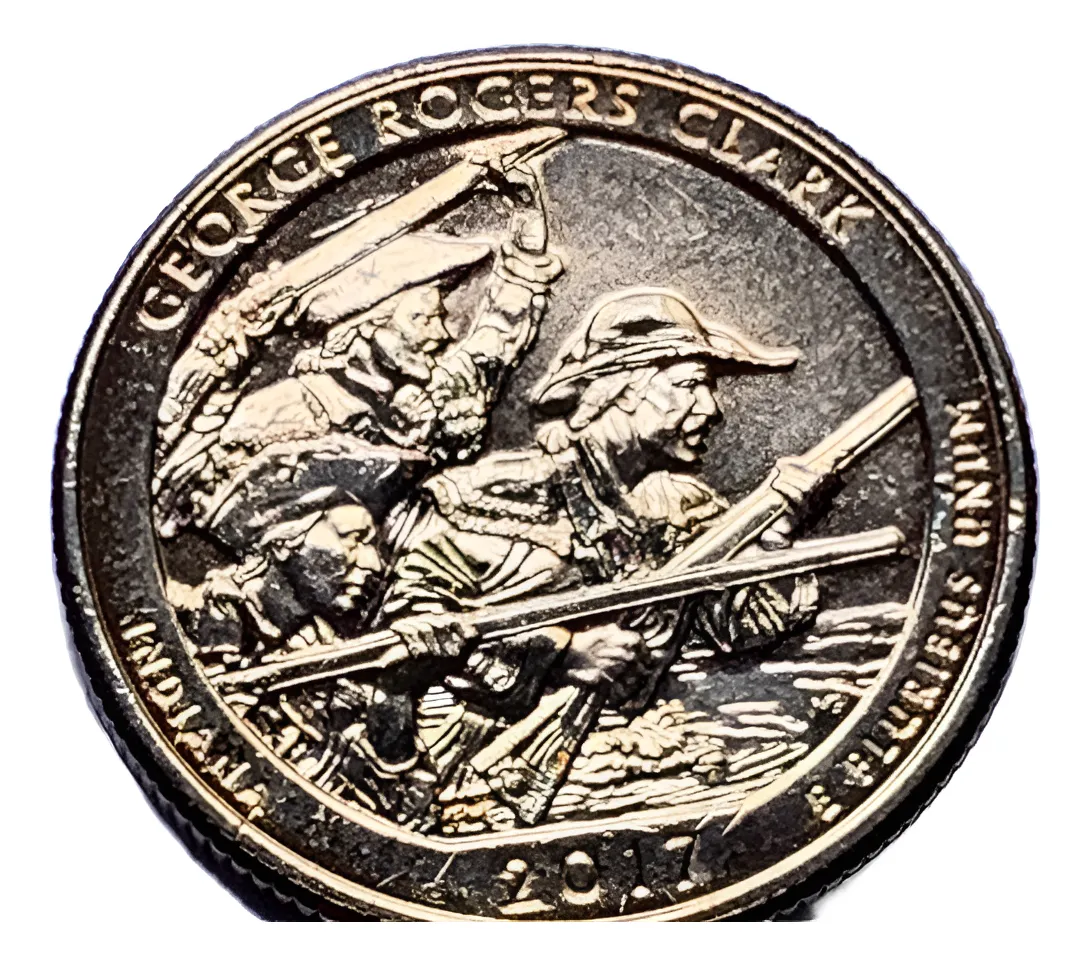 Robmar-USA-Quarter Bañado En Oro 24k-2017-N°40-George Rogers Clark