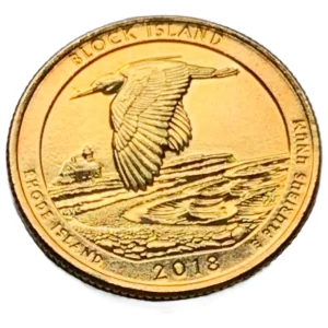 Robmar-USA-Quarter Bañado En Oro 24k-2018-N°45-Block Island