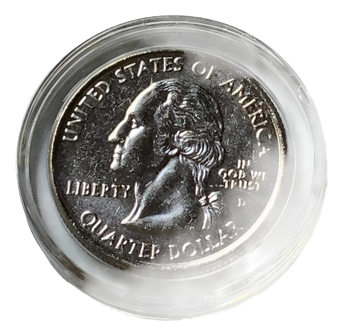 Robmar-USA-Quarter Bañado En Platino 24k-2006(d)-North Dakota - Imagen 2