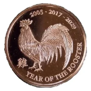 Robmar-USA-Moneda De 1 Onza Cobre Puro 24k-N°615-El Gallo
