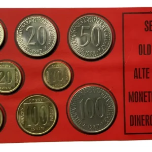 Robmar-Yugoslavia-Set De 8 Monedas De 1987 Al 1989-De 10 A 100-Blister Sellado
