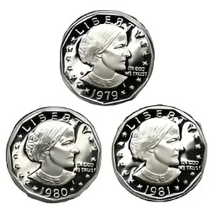 Robmar-USA-Lote De 5 Monedas De 1 Dólar Anthony-Años Al Azar